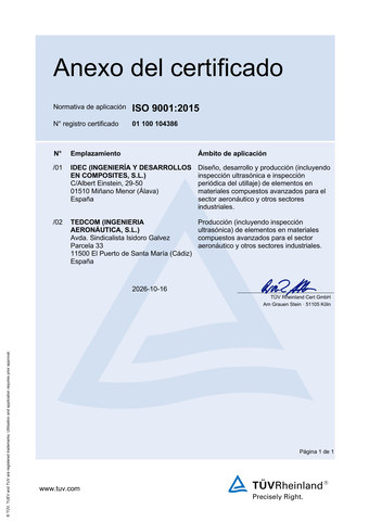 ISO 9001:2015 certificate annex